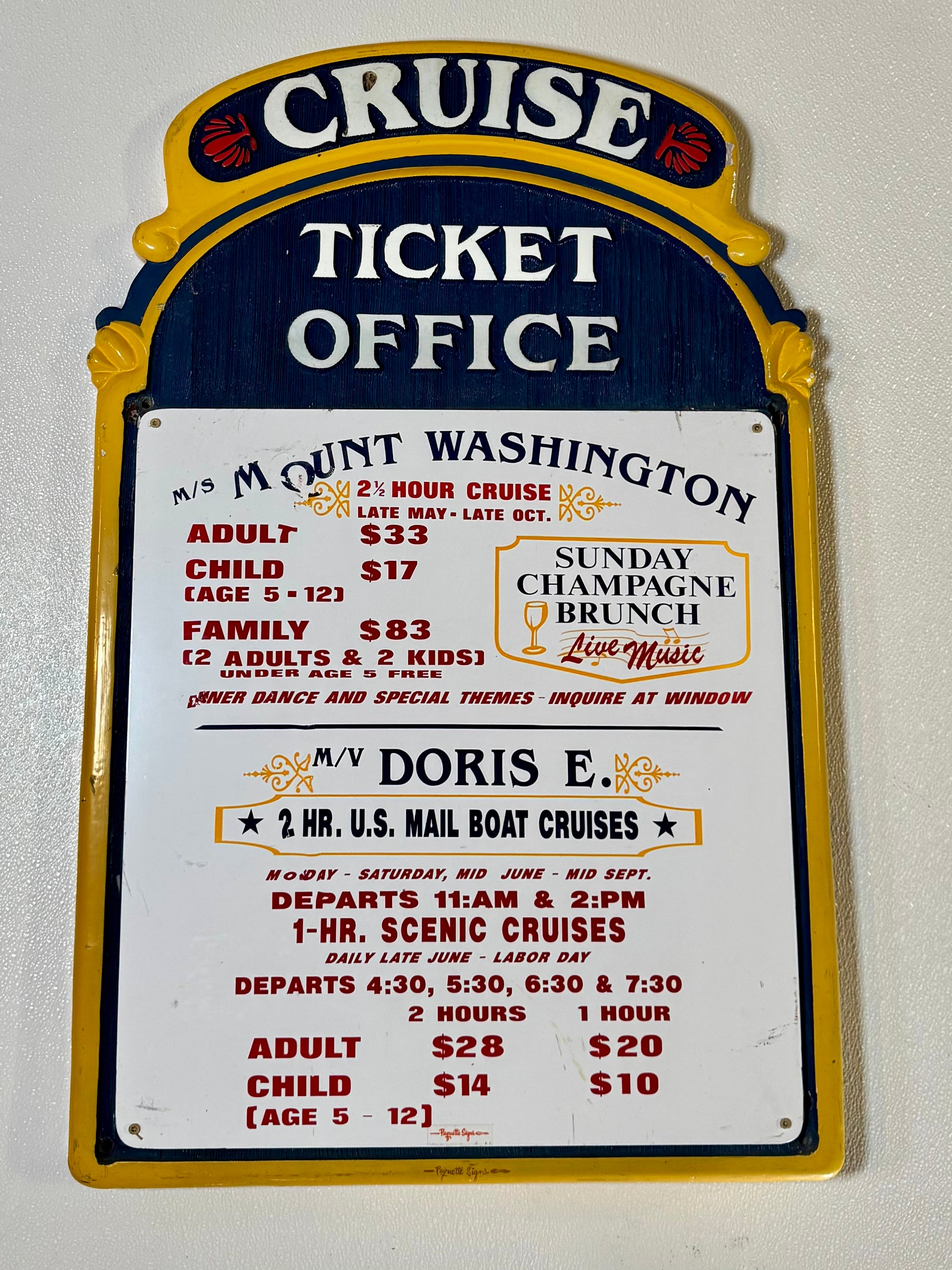 Weirs Beach Ticket Office Sign